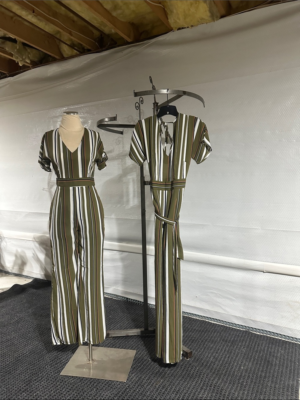 Striped Green Jumpsuit